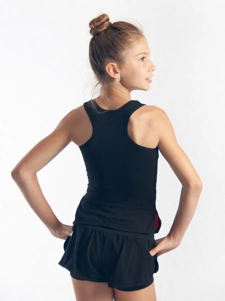 RIALITTA Wide band double-layered shorts Black (32-40) view 2