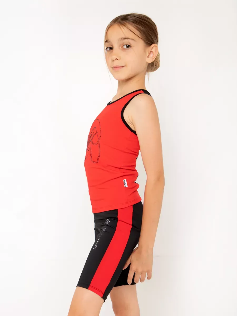RIALITTA Racerback tank top with rhinestones, Biflex (32-40) Red* view 3