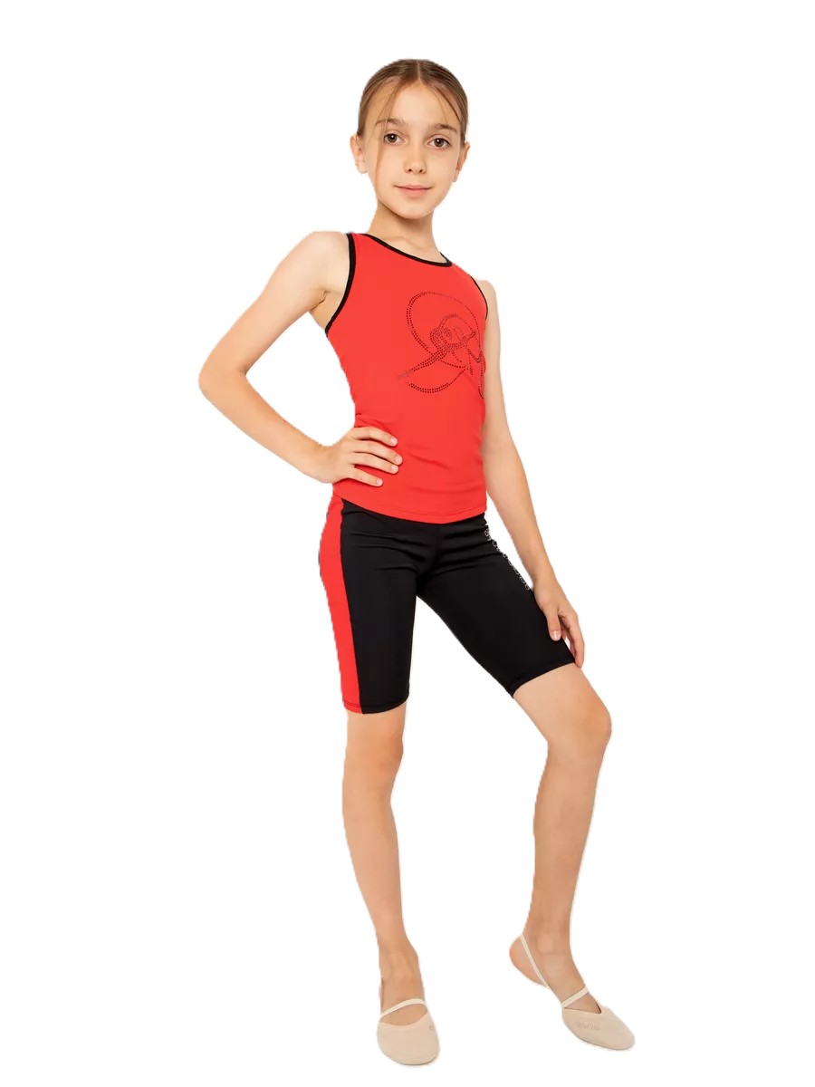 RIALITTA Racerback tank top with rhinestones, Biflex (32-40) Red*