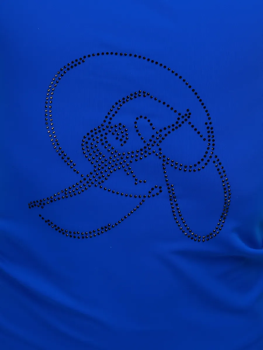 RIALITTA Racerback tank top with rhinestones, Biflex (32-40) Blue view 7