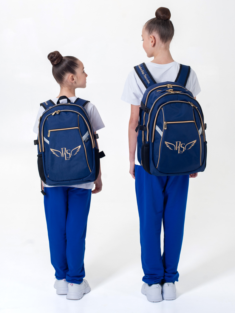 P.L.S "Champion Maxi" Gymnastics Backpack, Gold Embroidery (L) Blue* view 10