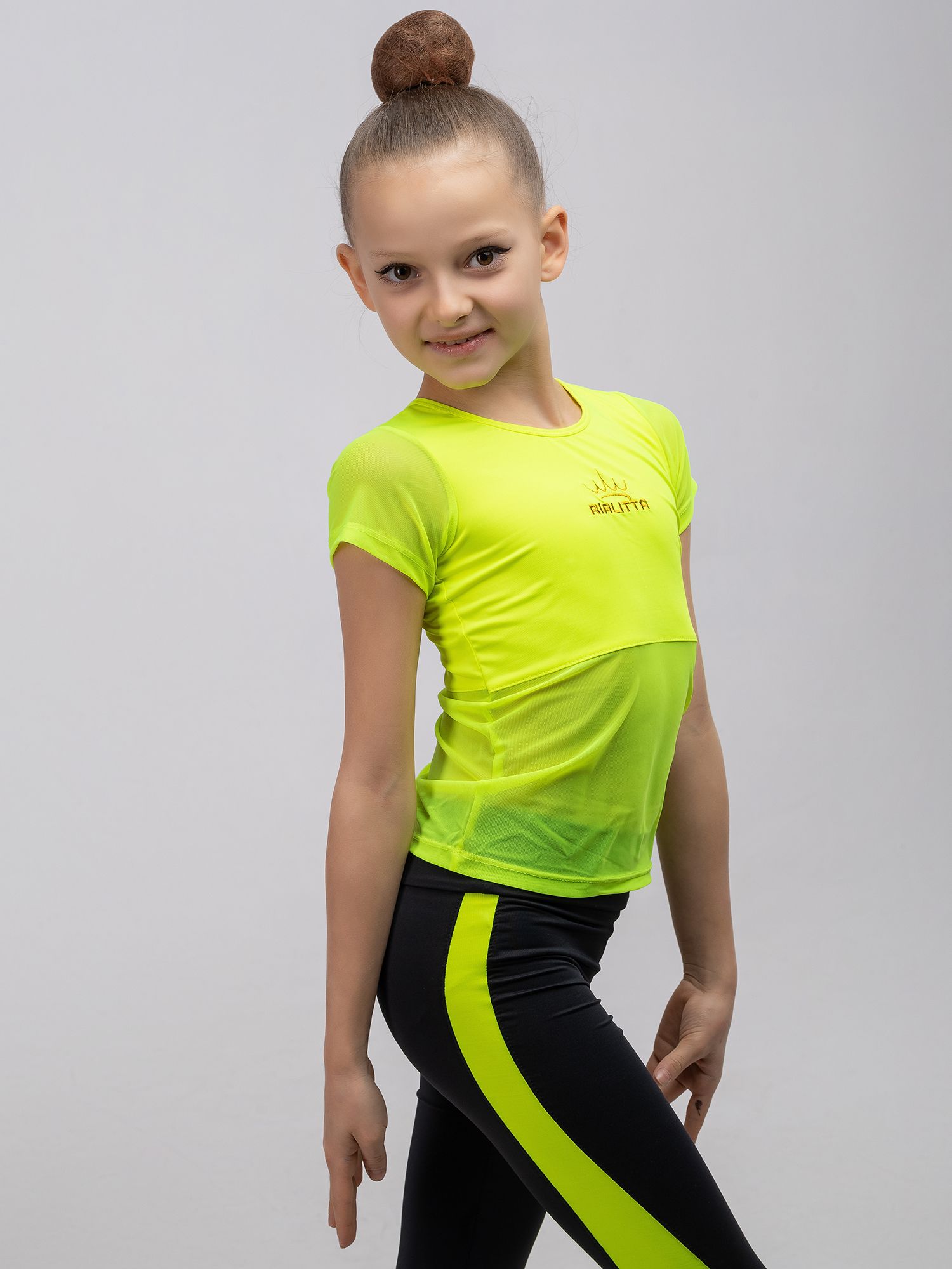 RIALITTA T-shirt with embroidery (32-40) Lime* view 2