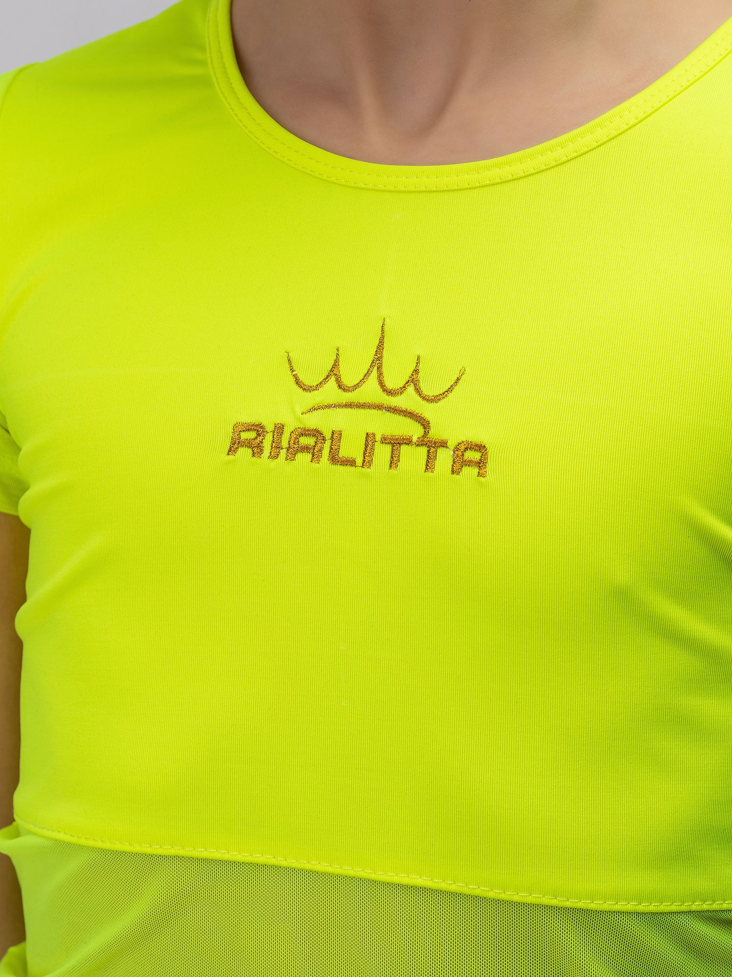 RIALITTA T-shirt with embroidery (32-40) Lime* view 4