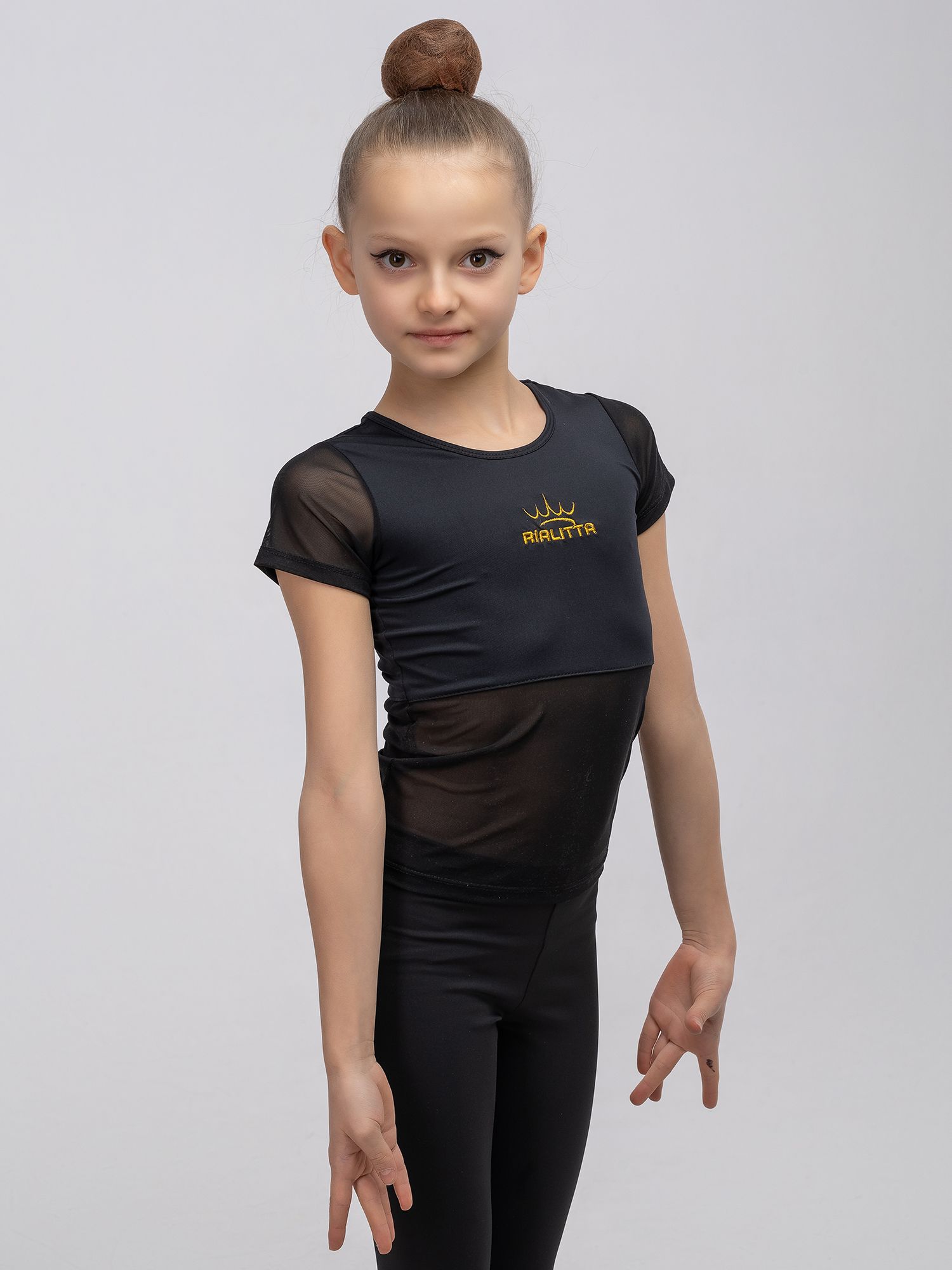 RIALITTA T-shirt with embroidery (32-40) Black* view 2