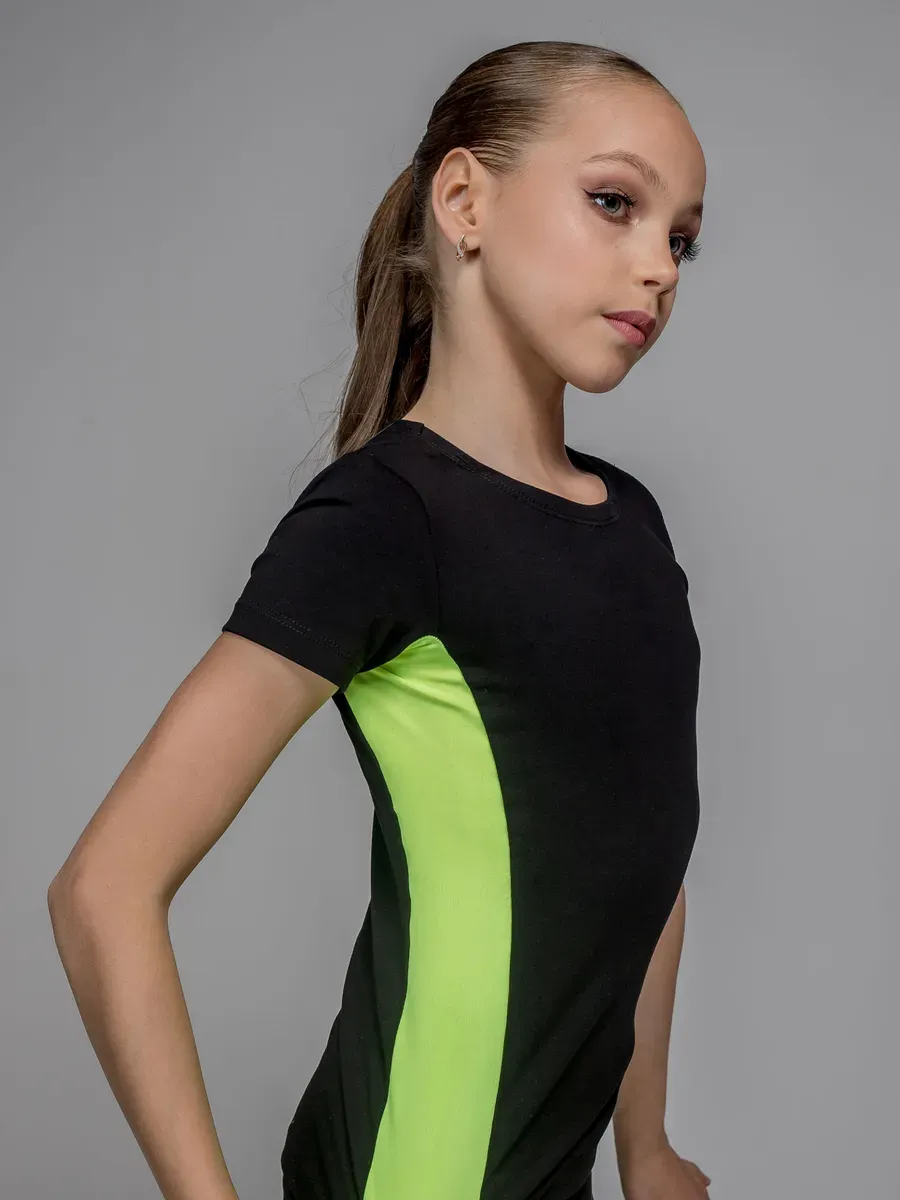 GF T-shirt "Gravity" Cotton, Black-Lime (32-40)* view 4