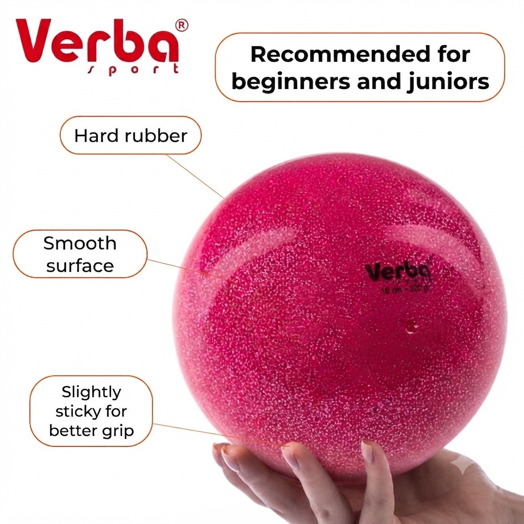 VERBA Sport Gymnastic ball 16 cm Juniors Glitter. (Pink) view 2