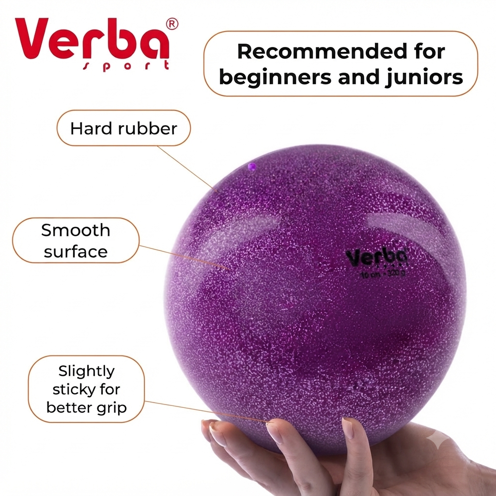 VERBA Sport Gymnastic ball 16 cm Juniors Glitter. (Violet) view 2