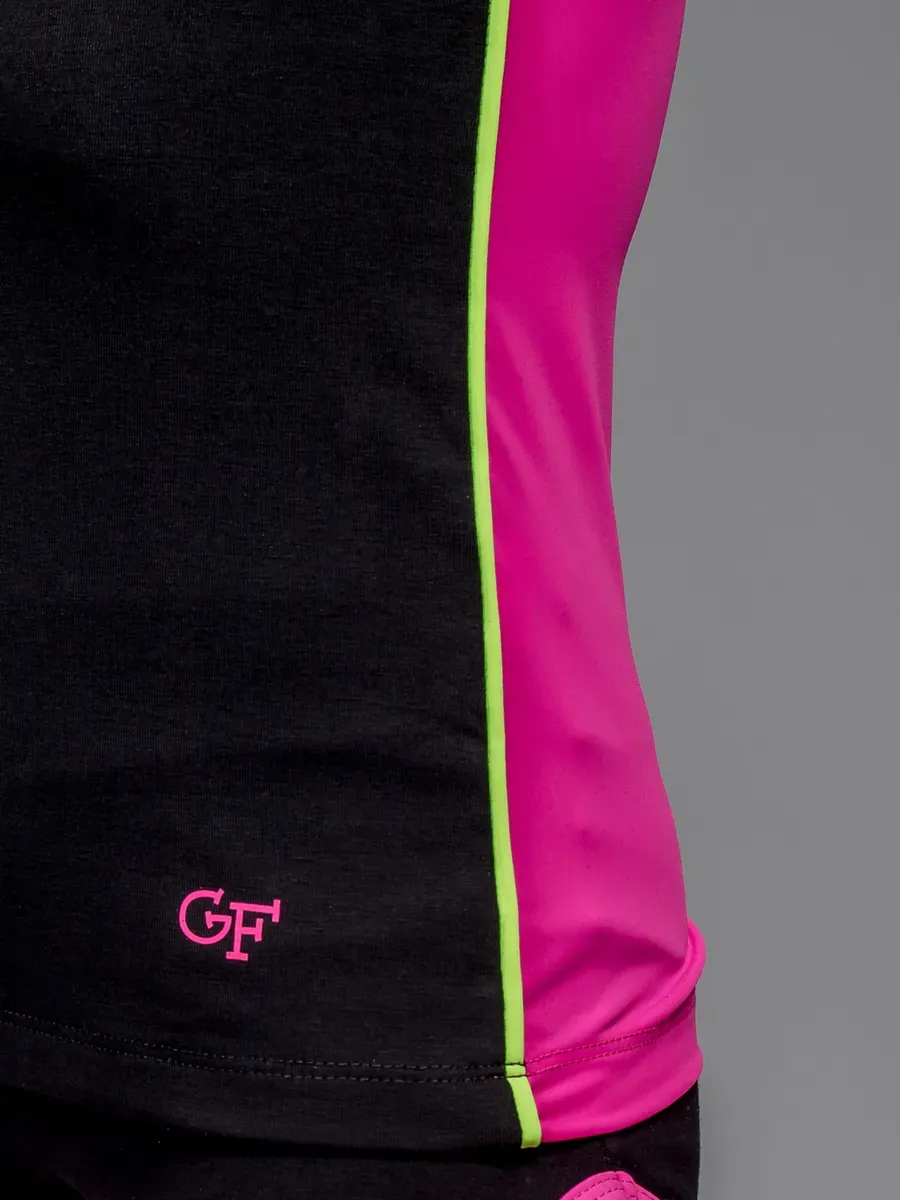 GF Racerback Tank Top "Axion" Cotton+Biflex, Black-Pink (32-40)* view 7