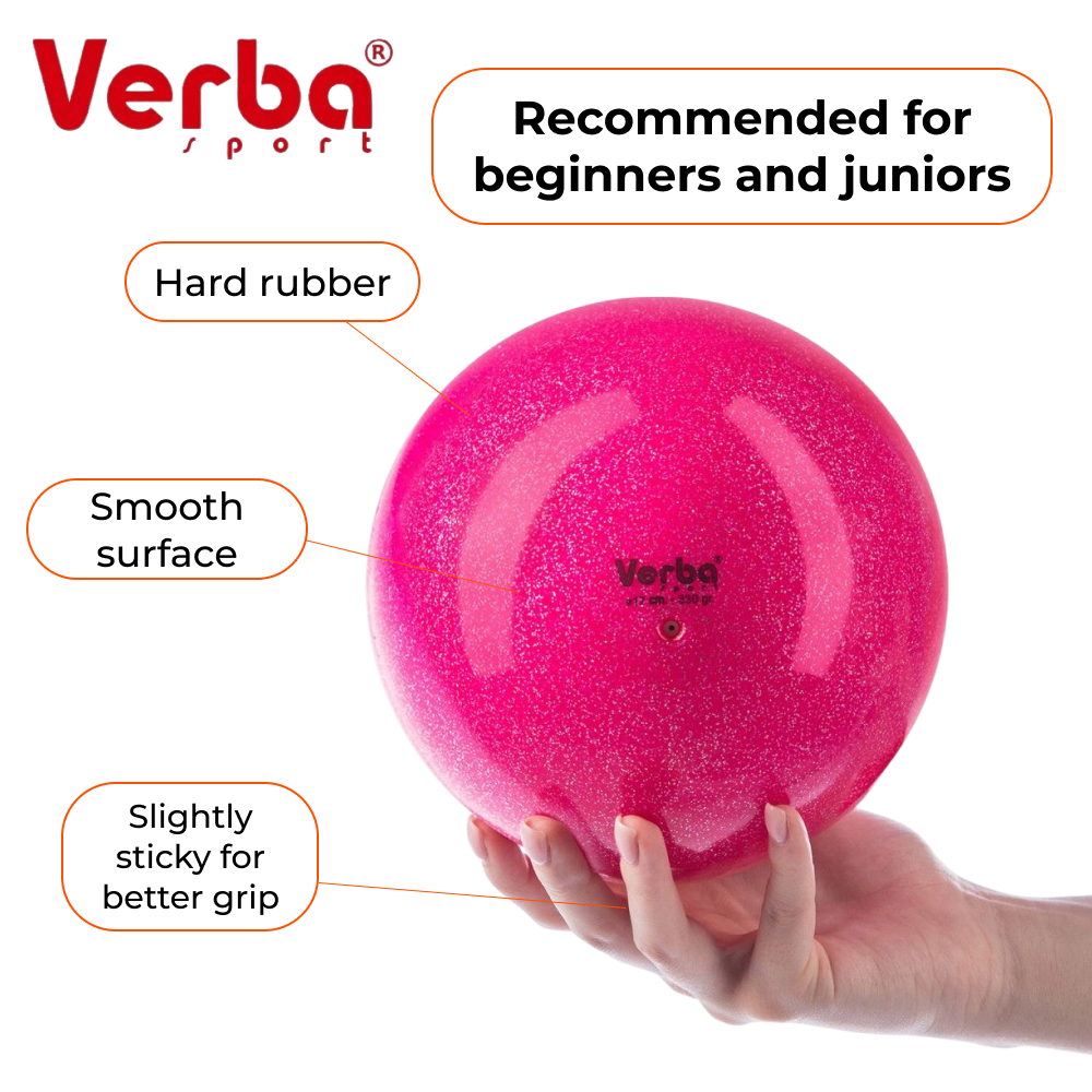 VERBA Sport Gymnastic ball Juniors 17 cm Glitter. (Pink) view 2