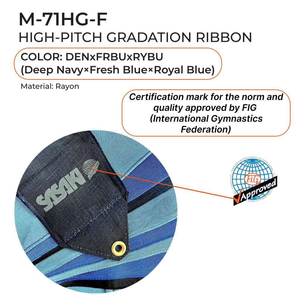SASAKI Gymnastic ribbon 6 m M-71HG-F FIG (DENxFRBUxRYBU) view 2