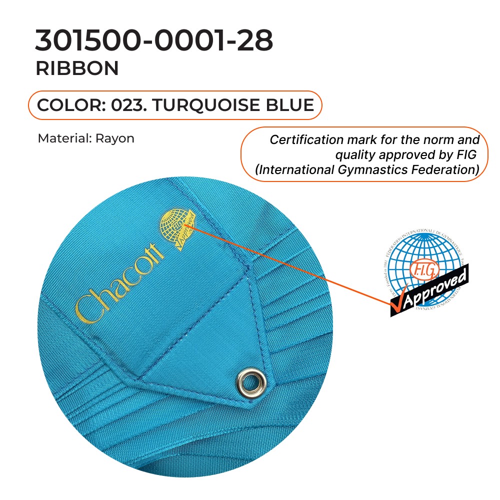 CHACOTT Gymnastic ribbon 6 m 301500 0001-98 FIG (023) Turquoise Blue view 2