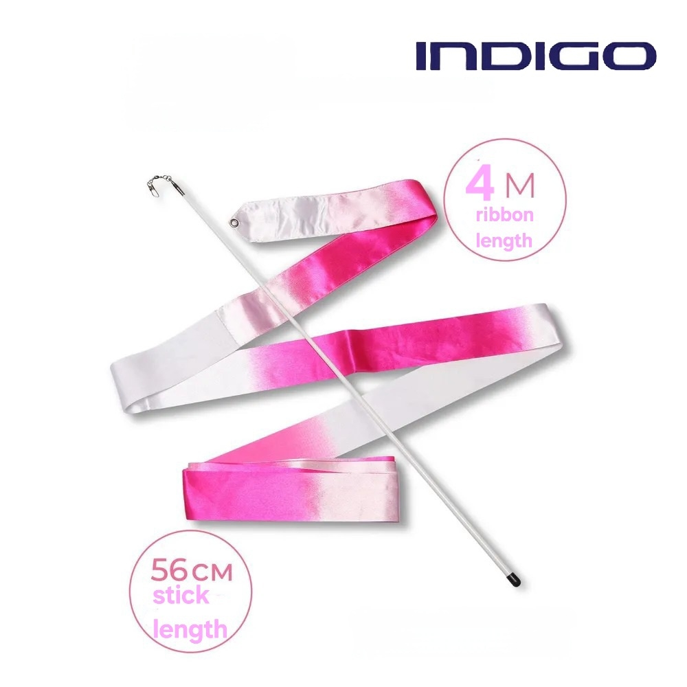 INDIGO Ribbon with stick 4m, АВ-236-14, Pink-White. view 2