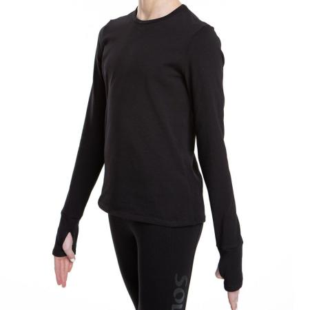 SOLO Cotton longsleeve with thumb hole «Total Black» (34-46)