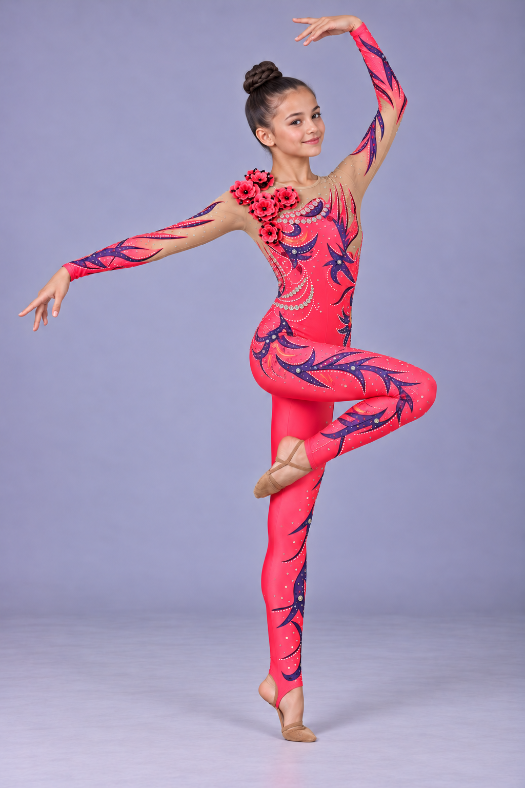 RG Leotard "Rose Flame" 36 (140-153cm) view 3