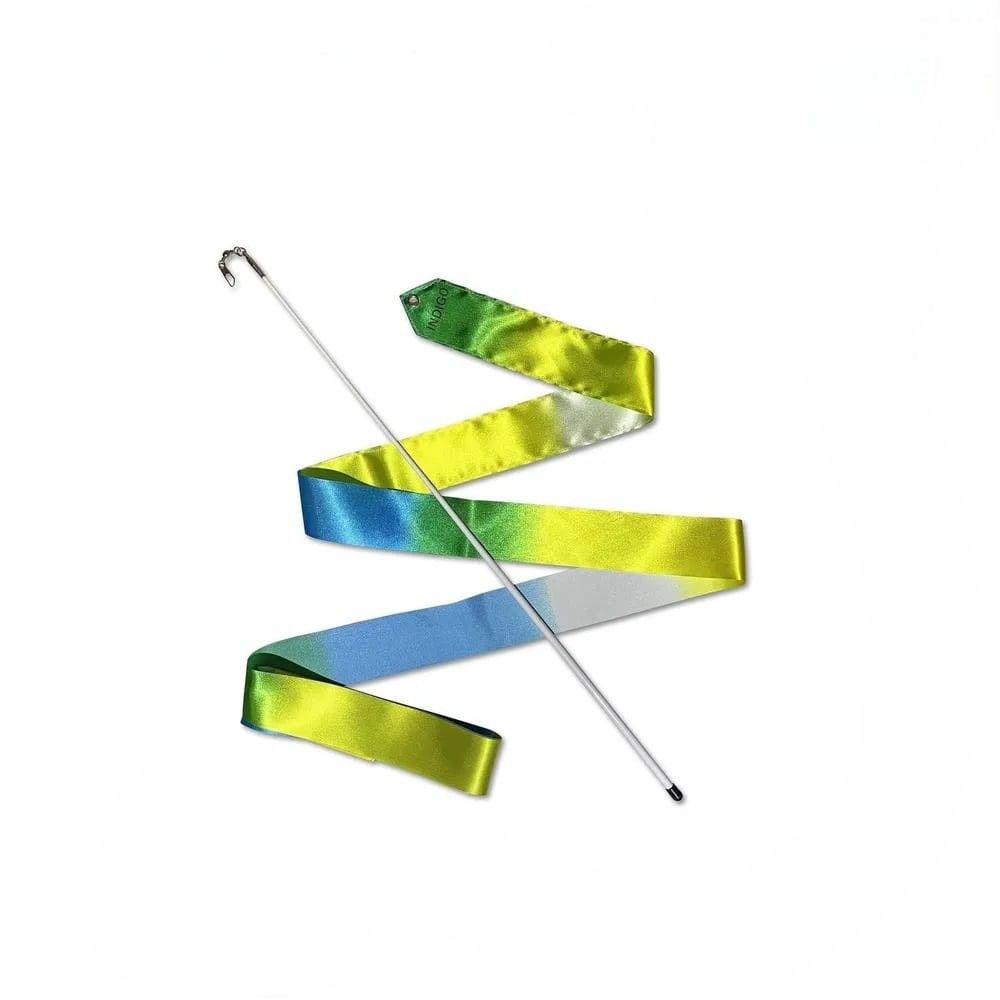 INDIGO Ribbon with stick 4m, АВ-236-14, Blue-Yellow-White.
