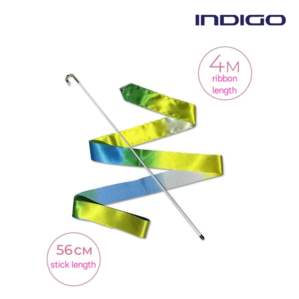 INDIGO Ribbon with stick 4m, АВ-236-14, Blue-Yellow-White. view 2
