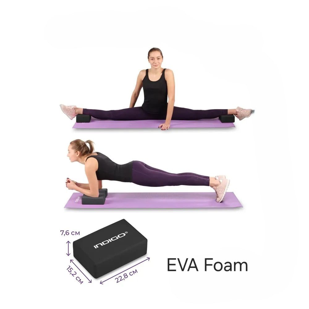 INDIGO EVA Foam and Lightweight Non-Slip  Block 22.8x15.2x7.6 cm (Black) view 4
