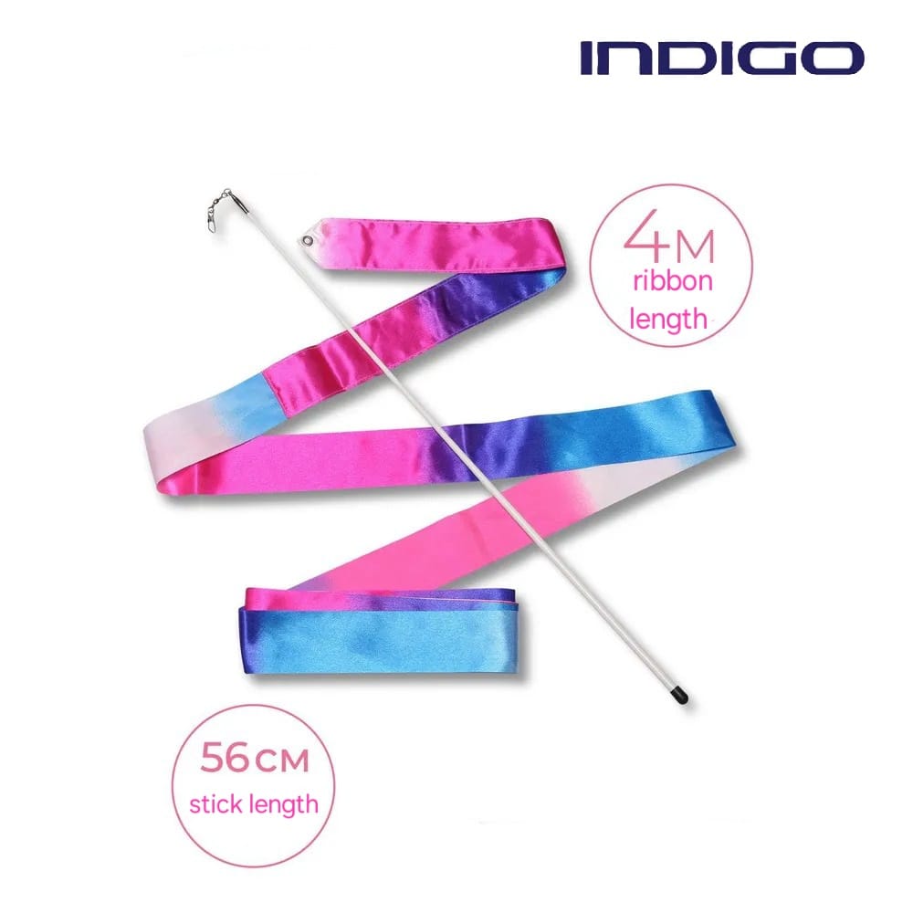 INDIGO Ribbon with stick 4m, AB-236-14 Blue-Pink-White. view 2