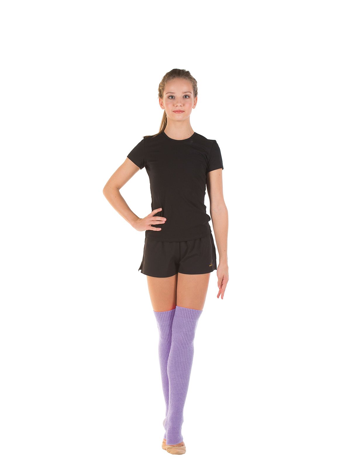 SOLO Overknee knitted legwarmers with a heel cutout.  (60 cm) LILAC view 3