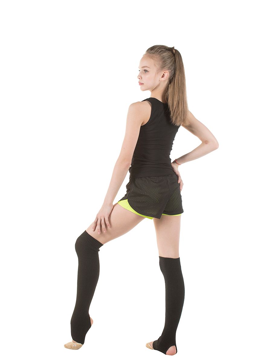 SOLO Overknee knitted legwarmers with a heel cutout.  (50cm) BLACK view 3