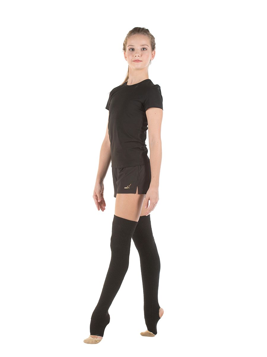 SOLO Overknee knitted legwarmers with a heel cutout.  (50cm) BLACK view 2