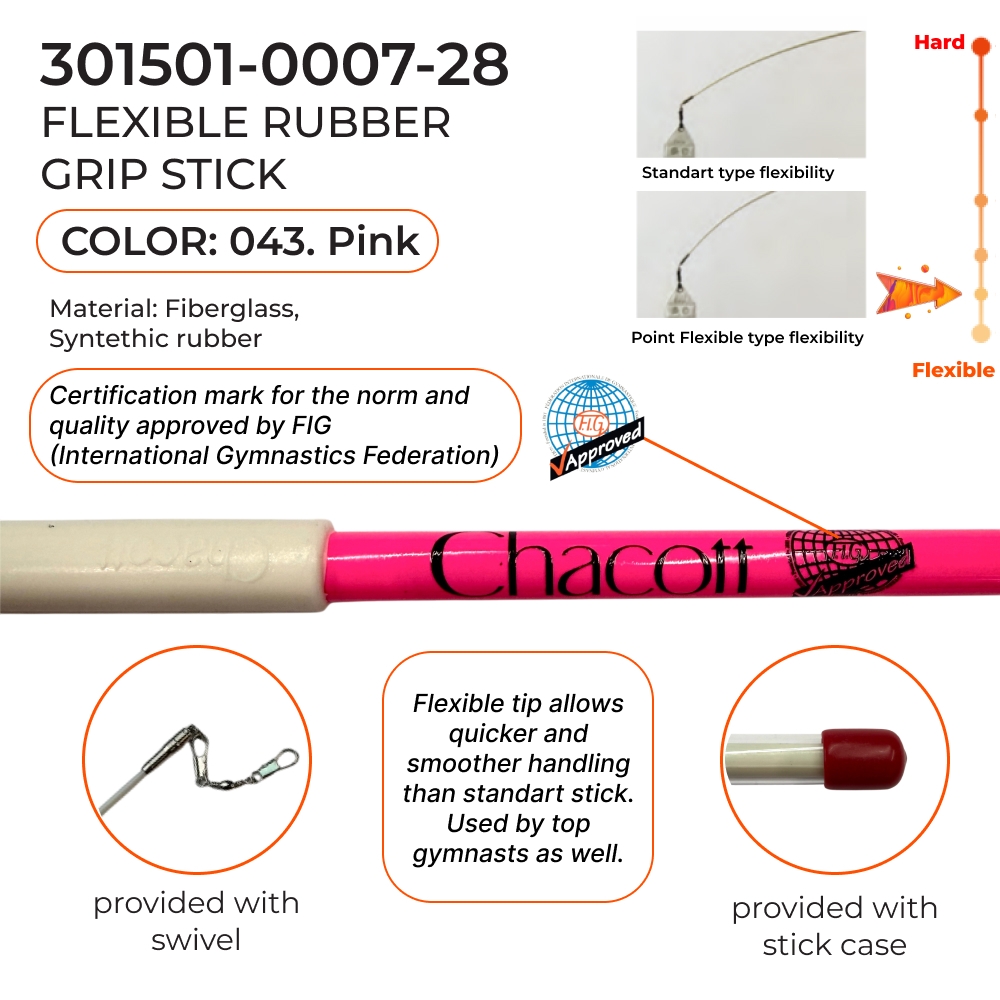 CHACOTT Rubber stick 60 cm Seniors Point flexible 301501 0007-28 FIG, Pink (043) view 2