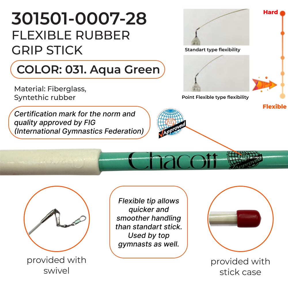 CHACOTT Rubber stick 60 cm Seniors Point flexible 301501 0007-28 FIG, Aqua Green (031) view 2
