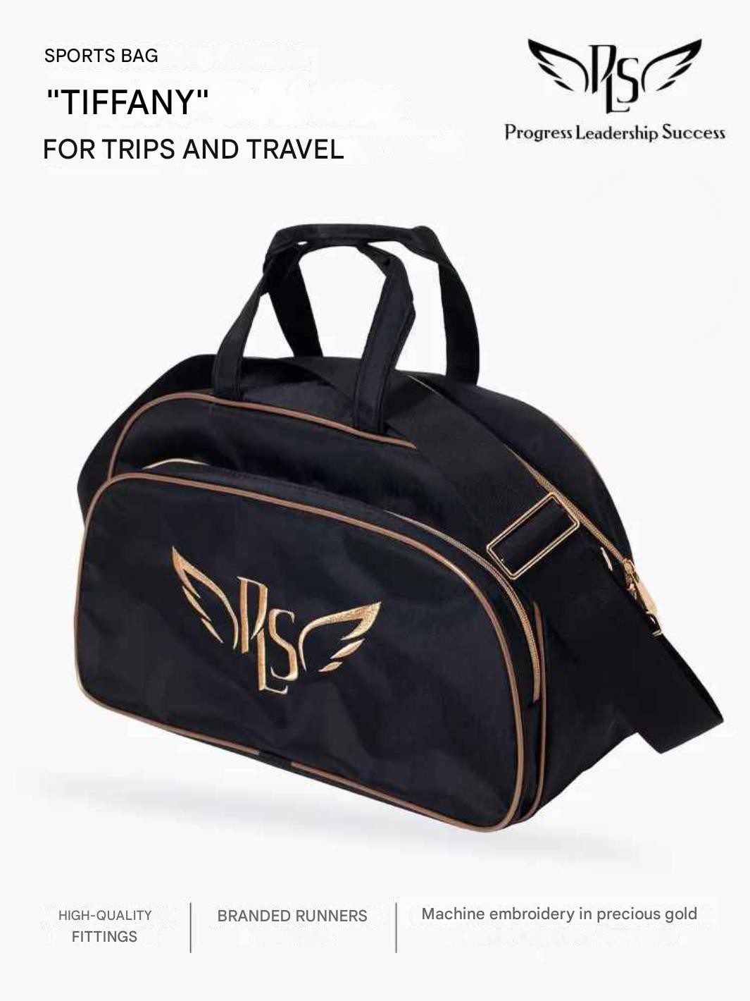 P.L.S "Tiffany" Gymnastics Bag, Gold Embroidery, Black* view 10
