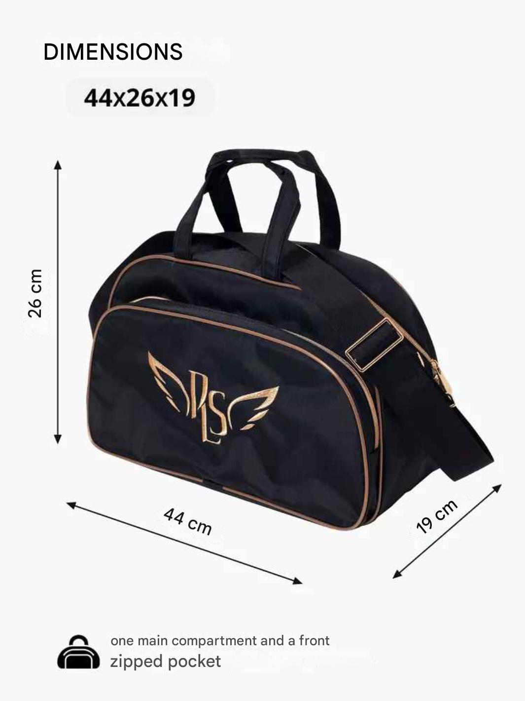 P.L.S "Tiffany" Gymnastics Bag, Gold Embroidery, Black* view 8