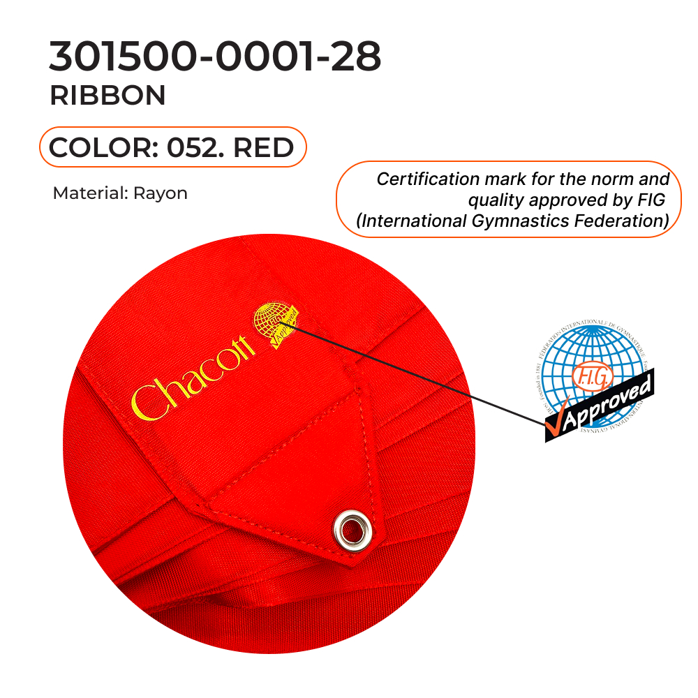 CHACOTT Gymnastic ribbon 6 m 301500 0001-98 FIG (052) Red view 2