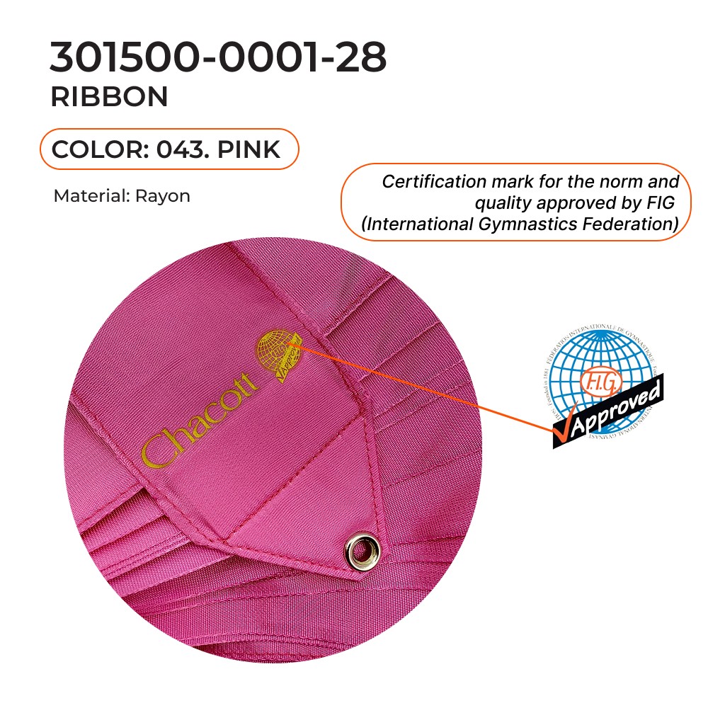 CHACOTT Gymnastic ribbon 6 m 301500 0001-98 FIG (043) Pink view 2