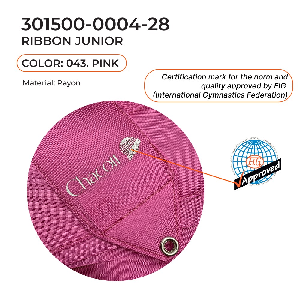 CHACOTT Gymnastic ribbon 5 m 301500 0004-98 FIG (043) Pink view 2