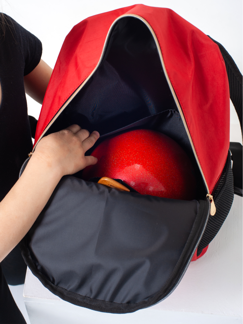 P.L.S "Champion Maxi" Gymnastics Backpack, Gold Embroidery (L) Red* view 5