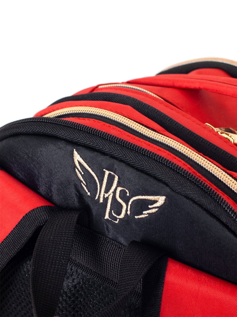 P.L.S "Champion Maxi" Gymnastics Backpack, Gold Embroidery (L) Red* view 4