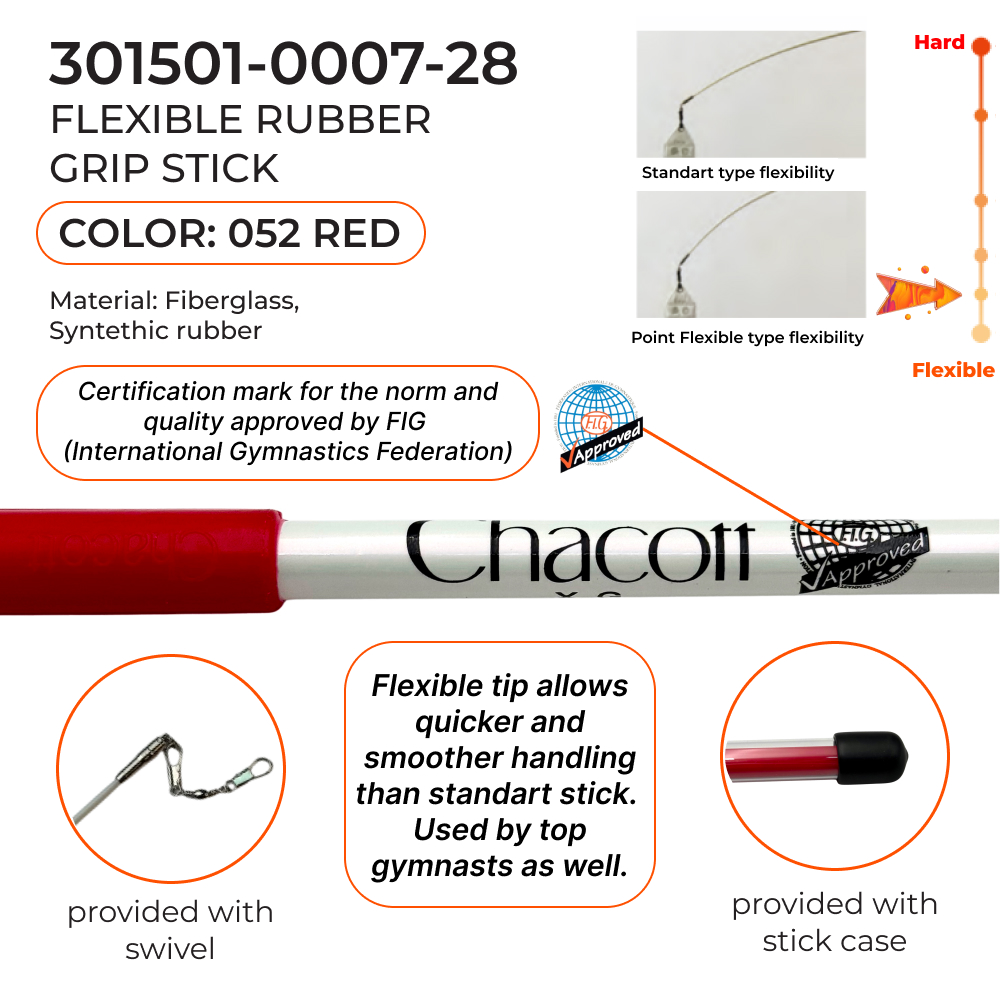 CHACOTT Rubber stick 60 cm Seniors Point flexible 301501 0007-28 FIG, Red (052) view 2