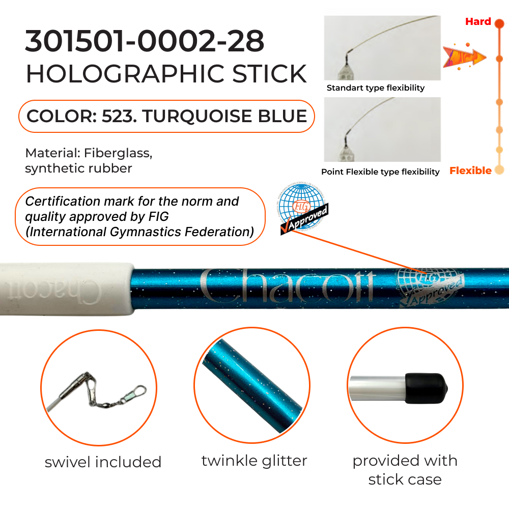 CHACOTT 60 cm Holographic Stick Seniors, Turquoise Blue 301501 0002-98 (523) view 2