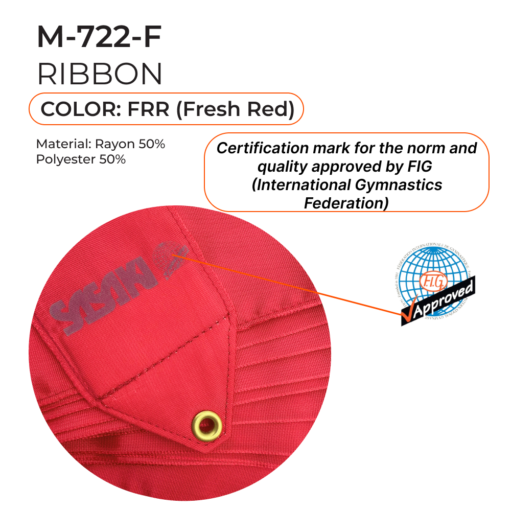 SASAKI Gymnastic ribbon Vivid 6 m M-722-F (FRR) view 2
