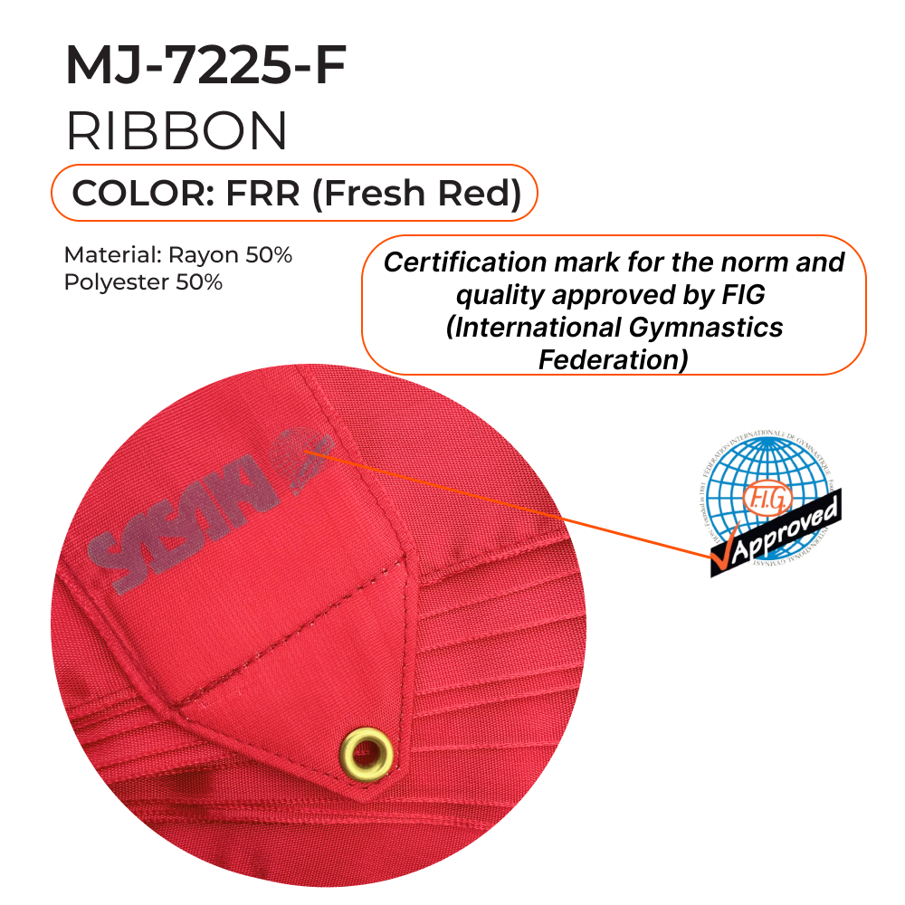 SASAKI Gymnastic ribbon Vivid 5 m MJ-7225-F (FRR) view 2