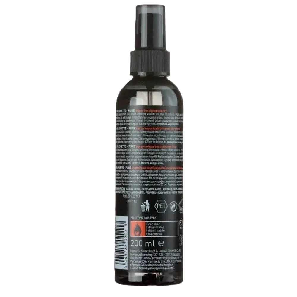 Schwarzkopf Professional, Silhouette, Classic Formula Invisible Hold Pump spray 200 ml (ULTRA-STRONG HOLD)* view 2