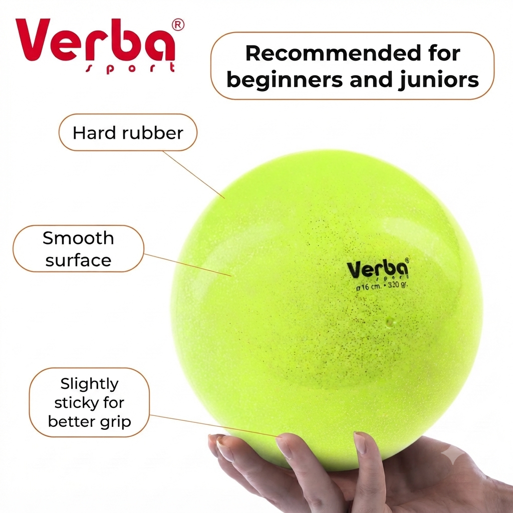 VERBA Sport Gymnastic ball Juniors 16 cm Glitter. (Lemon) view 2
