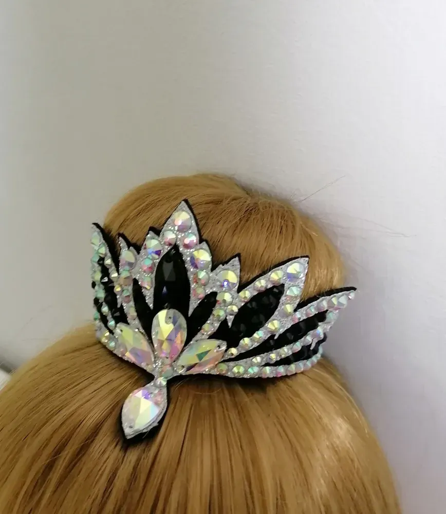 No. 40 RG Hair bun Crown (Black-Silver) view 3