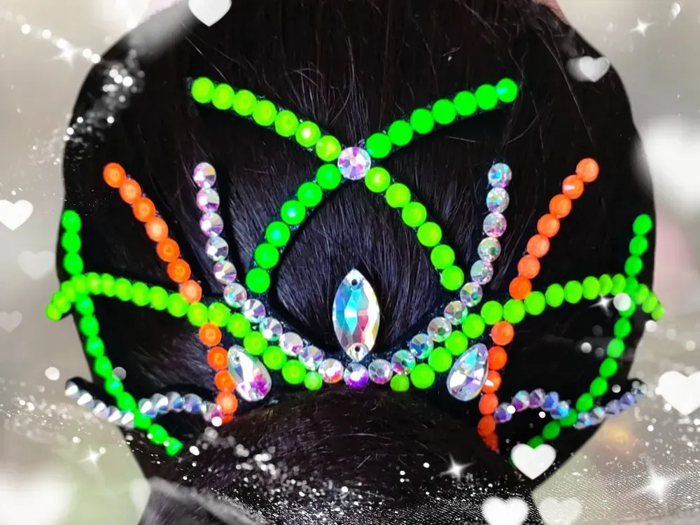 No. 32 RG Hair bun Crown (Orange-Green-Yellow Neon) view 7