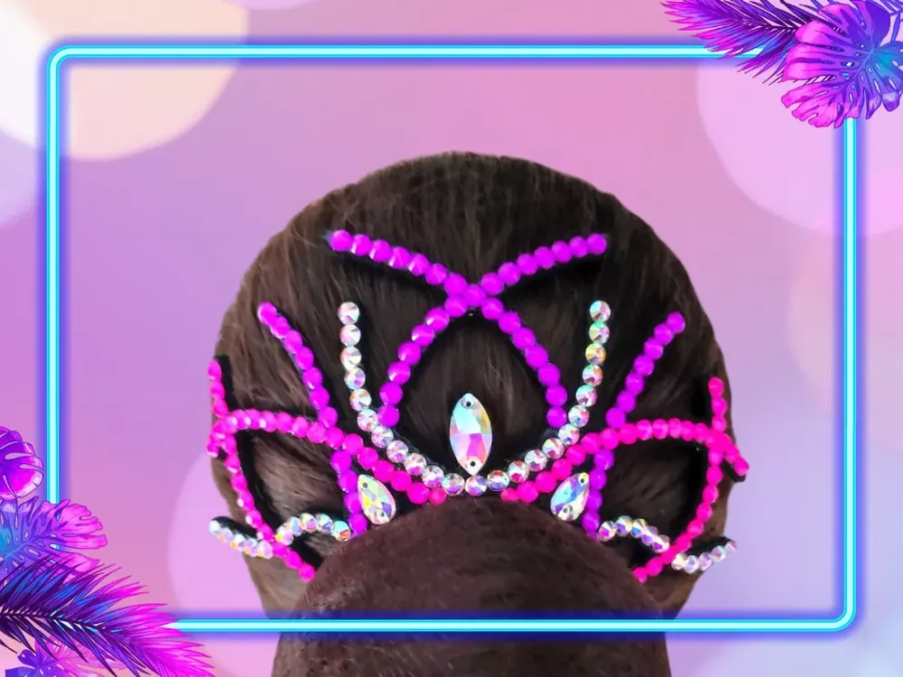 No. 31 RG Hair bun Crown (Pink-Purple Neon) view 2
