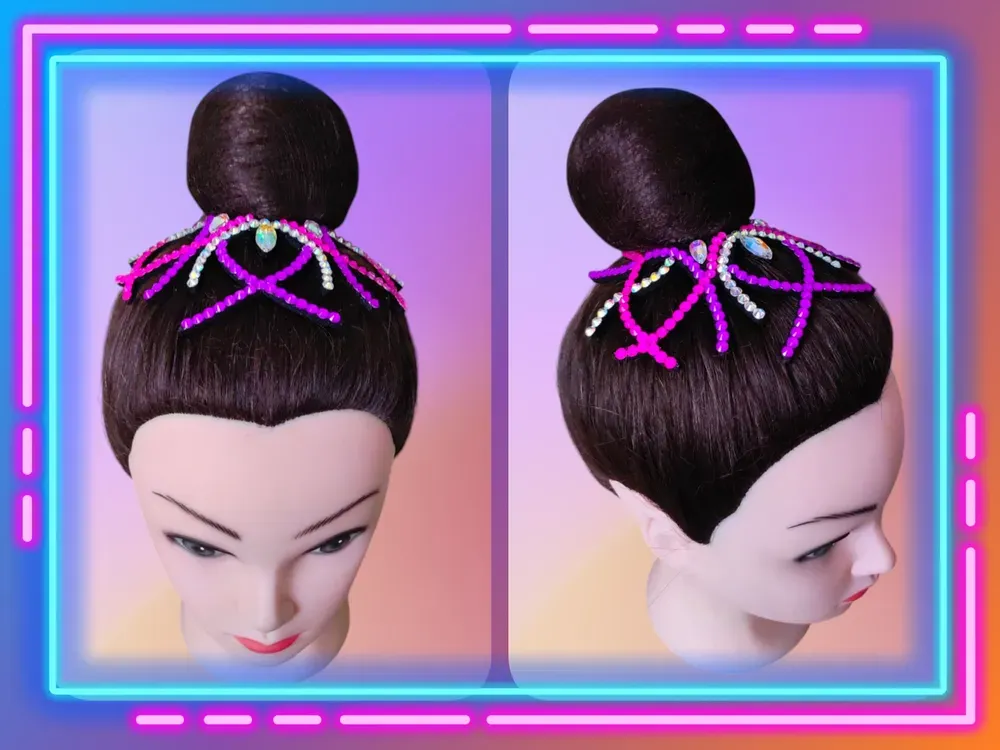 No. 31 RG Hair bun Crown (Pink-Purple Neon) view 5