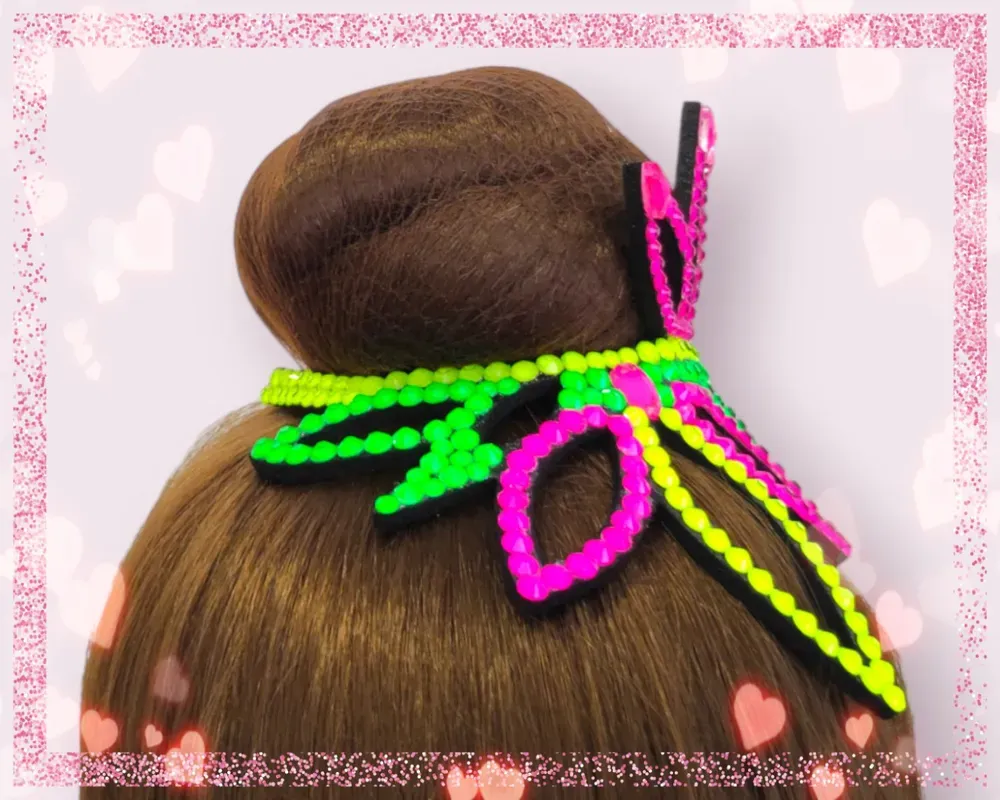 No. 29 RG Hair bun Crown (Pink-Green-Yellow Neon) view 3