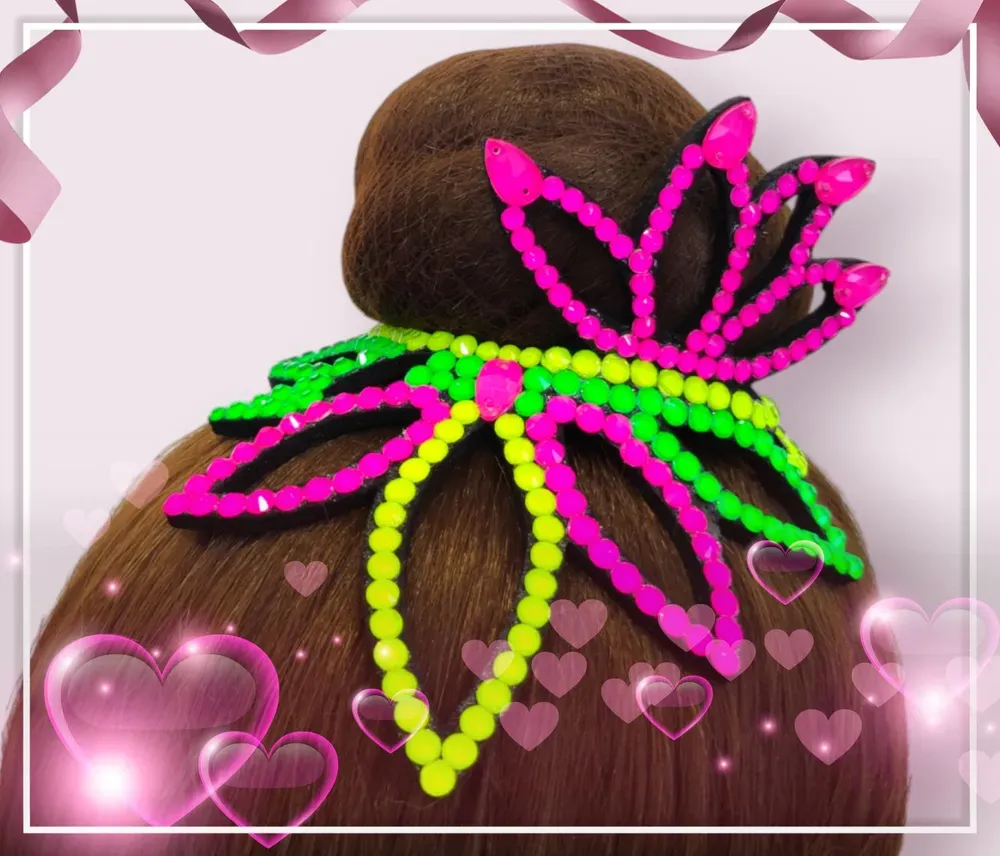 No. 29 RG Hair bun Crown (Pink-Green-Yellow Neon) view 2