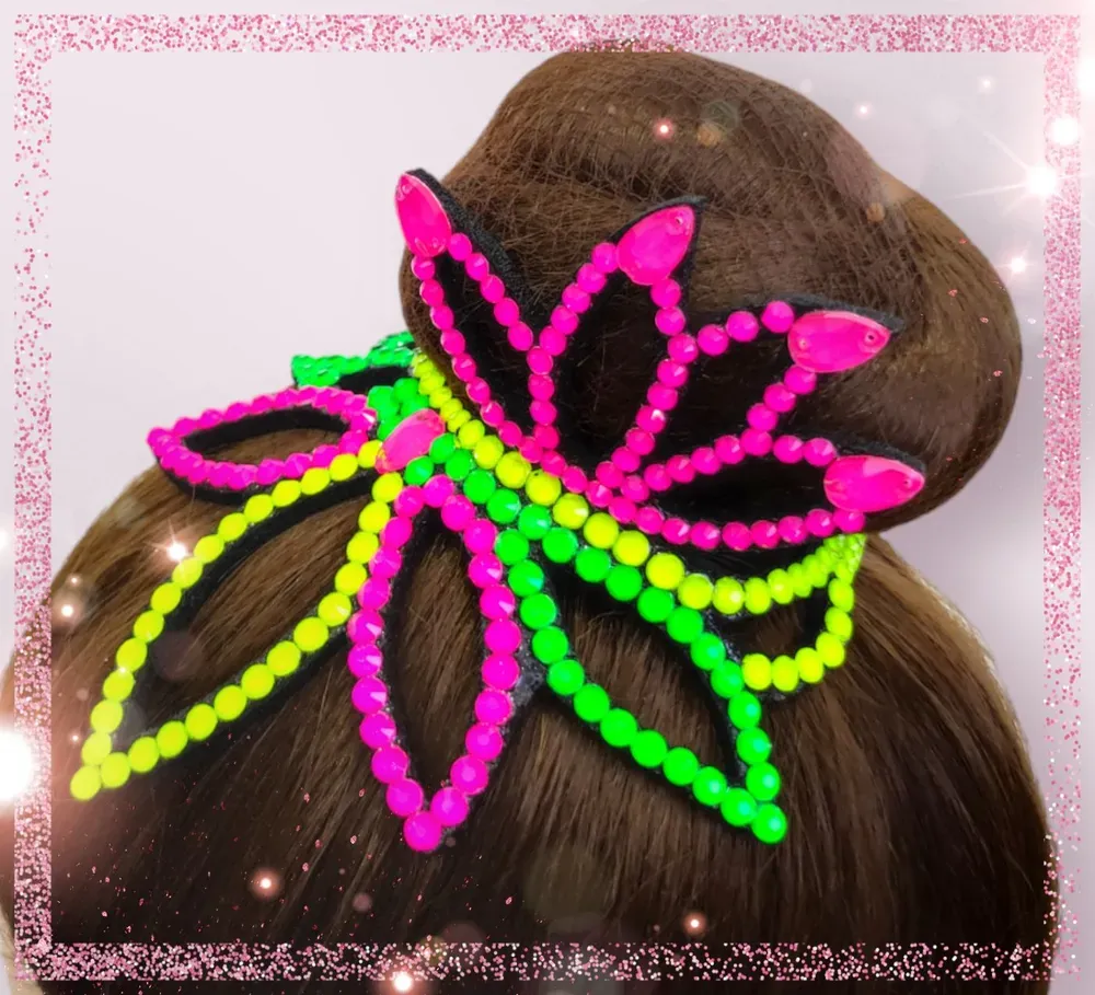 No. 29 RG Hair bun Crown (Pink-Green-Yellow Neon) view 4