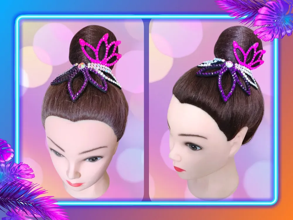 No. 27 RG Hair bun Crown (Pink-Purple-White) view 4