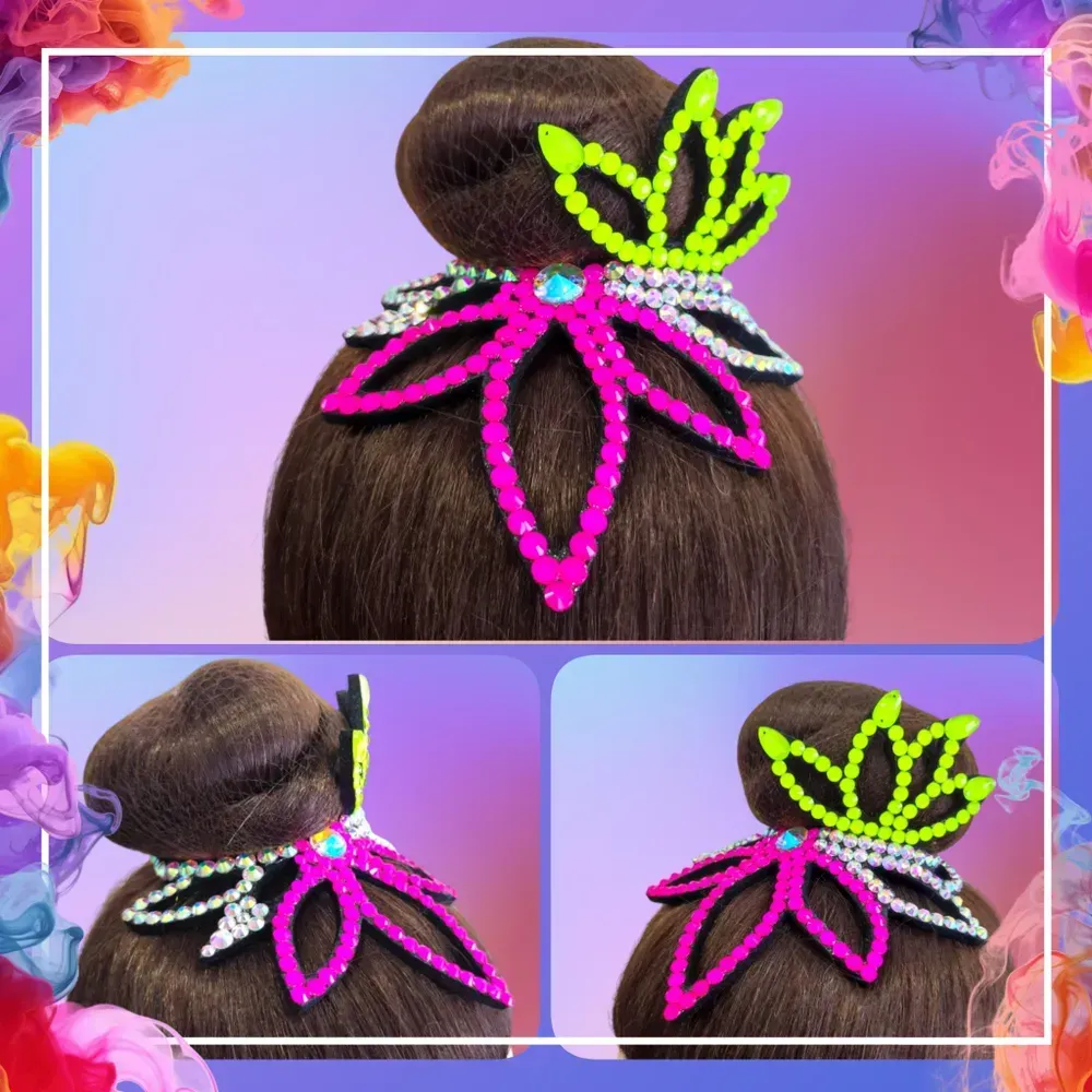 No. 25 RG Hair bun Crown (Yellow-Pink Neon) view 2
