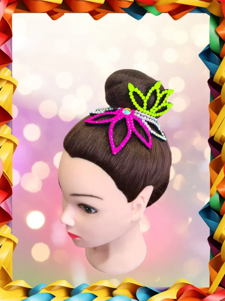 No. 25 RG Hair bun Crown (Yellow-Pink Neon) view 4